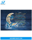 Daughter Canvas To My Beautiful Daughter Everyday That You Are Not With Me Dad Moon Butterflies Blue Wooden Canvas Wall Art Full Size