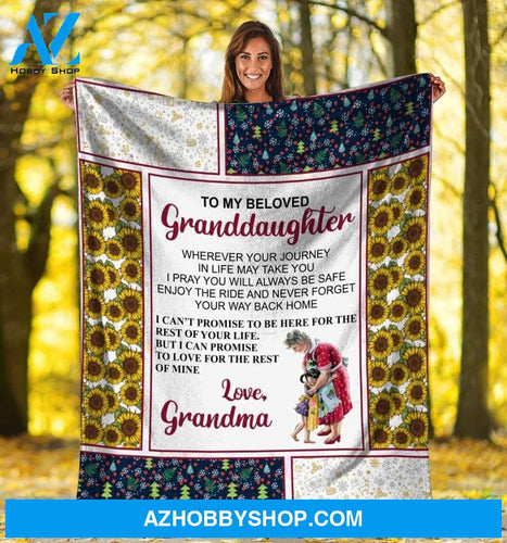 Personalized To My Beloved Granddaughter Sunflower Fleece Blanket From Grandma I Can Promise To Love You For The Rest Of Your Life Great Customized Blanket For Birthday Christmas Thanksgiving
