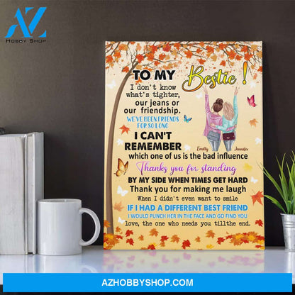 Personalized Cavnas,To My Bestie Autumn Maple Tree Canvas Wall Art Gift For Best Friends,Birthday,Anniversary