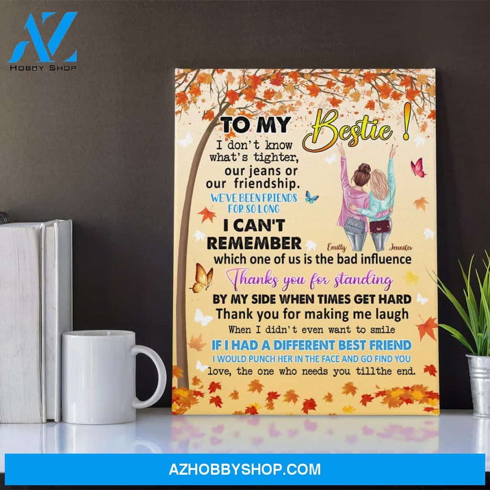 Personalized Cavnas,To My Bestie Autumn Maple Tree Canvas Wall Art Gift For Best Friends,Birthday,Anniversary