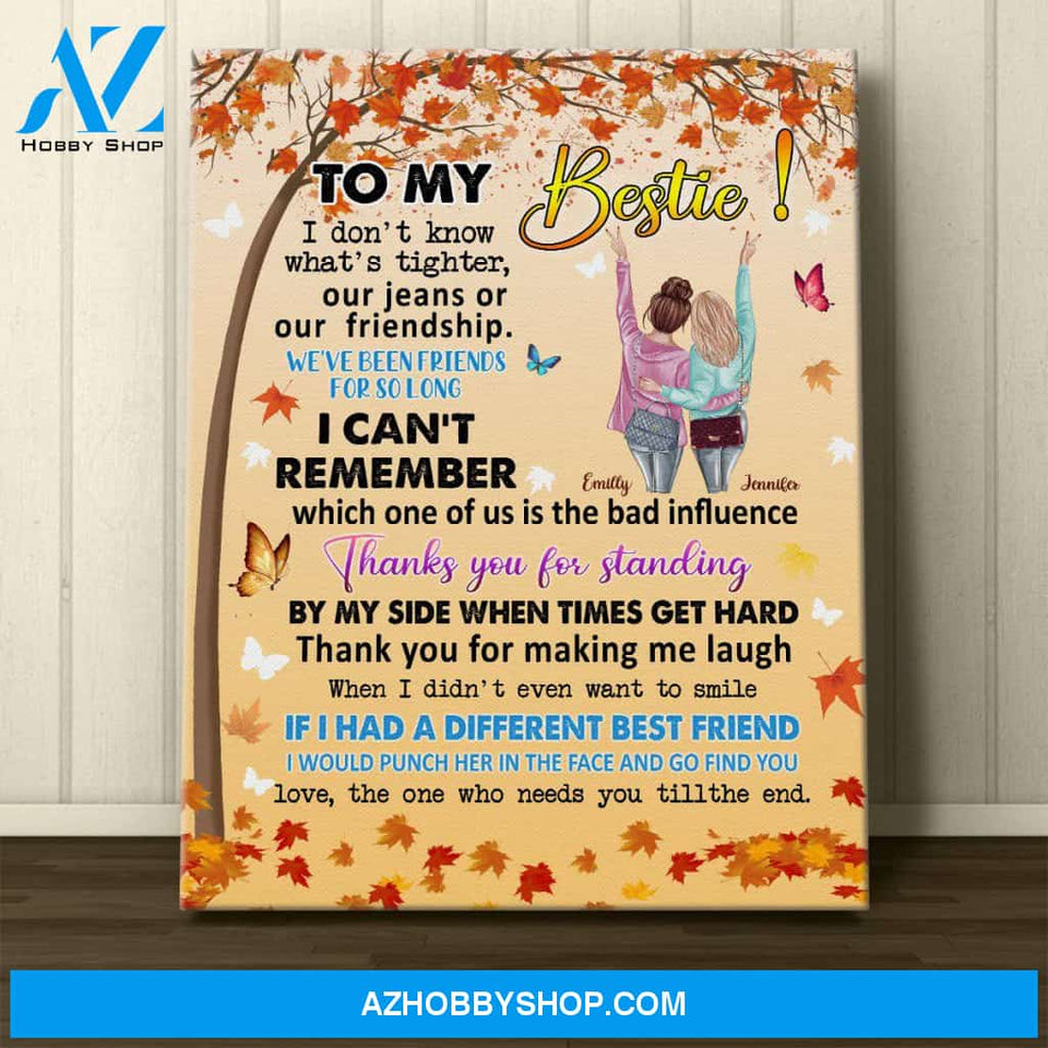 Personalized Cavnas,To My Bestie Autumn Maple Tree Canvas Wall Art Gift For Best Friends,Birthday,Anniversary