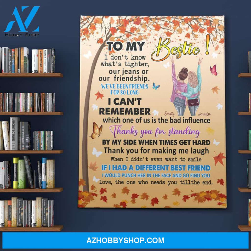 Personalized Cavnas,To My Bestie Autumn Maple Tree Canvas Wall Art Gift For Best Friends,Birthday,Anniversary
