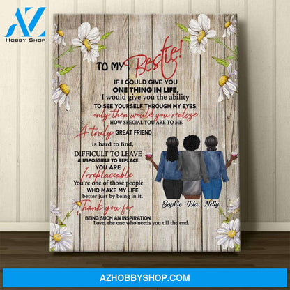 Personalized Canvas, To My Bestie Canvas Wall Art Best Friend Gifts, best friend birthday gifts