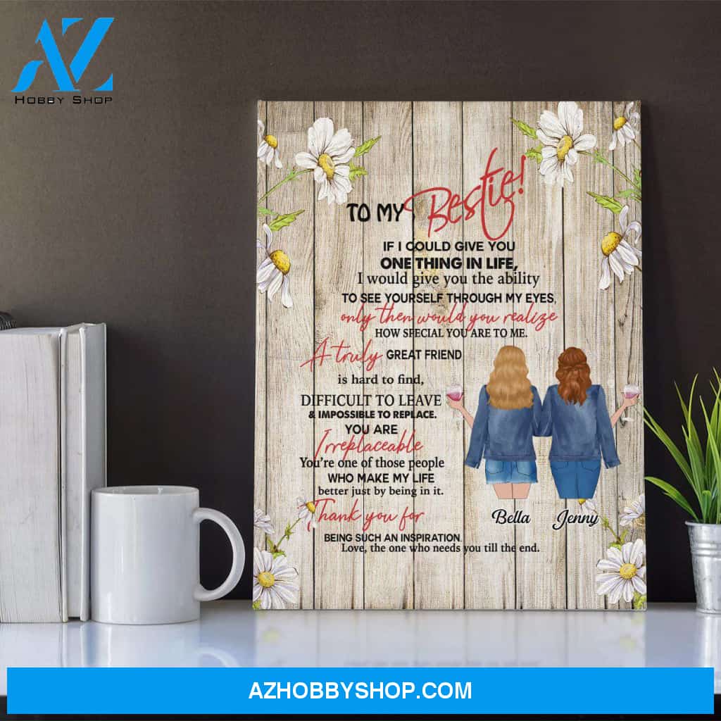 Personalized Canvas, To My Bestie Canvas Wall Art Best Friend Gifts, best friend birthday gifts