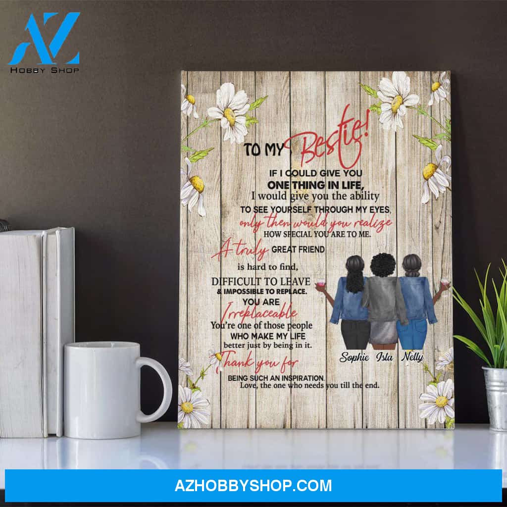 Personalized Canvas, To My Bestie Canvas Wall Art Best Friend Gifts, best friend birthday gifts