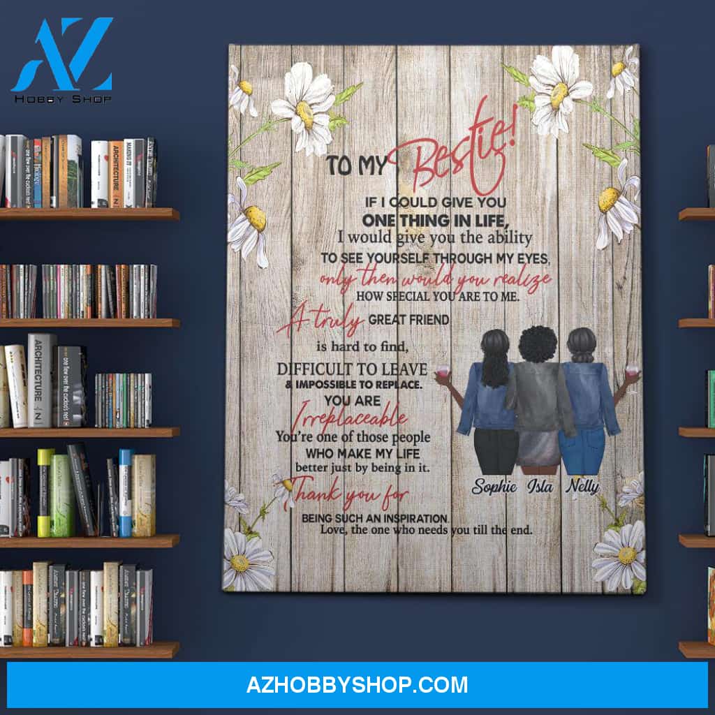 Personalized Canvas, To My Bestie Canvas Wall Art Best Friend Gifts, best friend birthday gifts