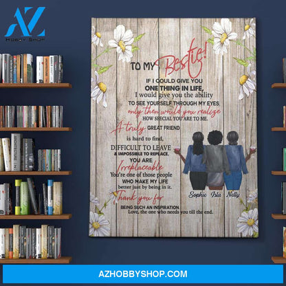 Personalized Canvas, To My Bestie Canvas Wall Art Best Friend Gifts, best friend birthday gifts