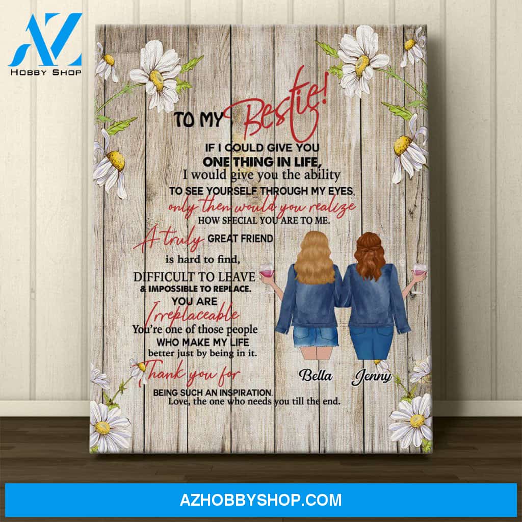 Personalized Canvas, To My Bestie Canvas Wall Art Best Friend Gifts, best friend birthday gifts
