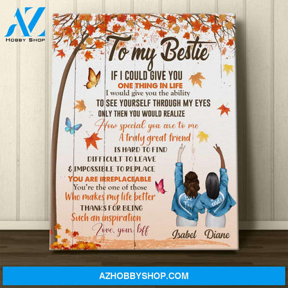 Personalized Canvas, To My Bestie Fall Autumn Canvas Wall Art Gift For Best Friends,Birthday,Anniversary
