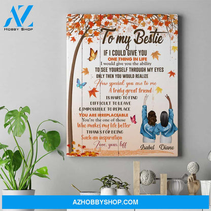Personalized Canvas, To My Bestie Fall Autumn Canvas Wall Art Gift For Best Friends,Birthday,Anniversary