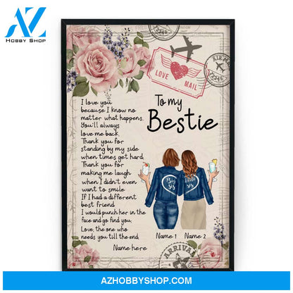 To My Bestie I Love You Canvas & Poster
