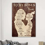 To My Bonus Mom - Although We Aren't Related Through DNA - Poster/Canvas - Gift For Mom, Mother's Day Gift, Gift To Mom From Daughter