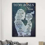 To My Bonus Mom - Although We Aren't Related Through DNA - Poster/Canvas - Gift For Mom, Mother's Day Gift, Gift To Mom From Daughter