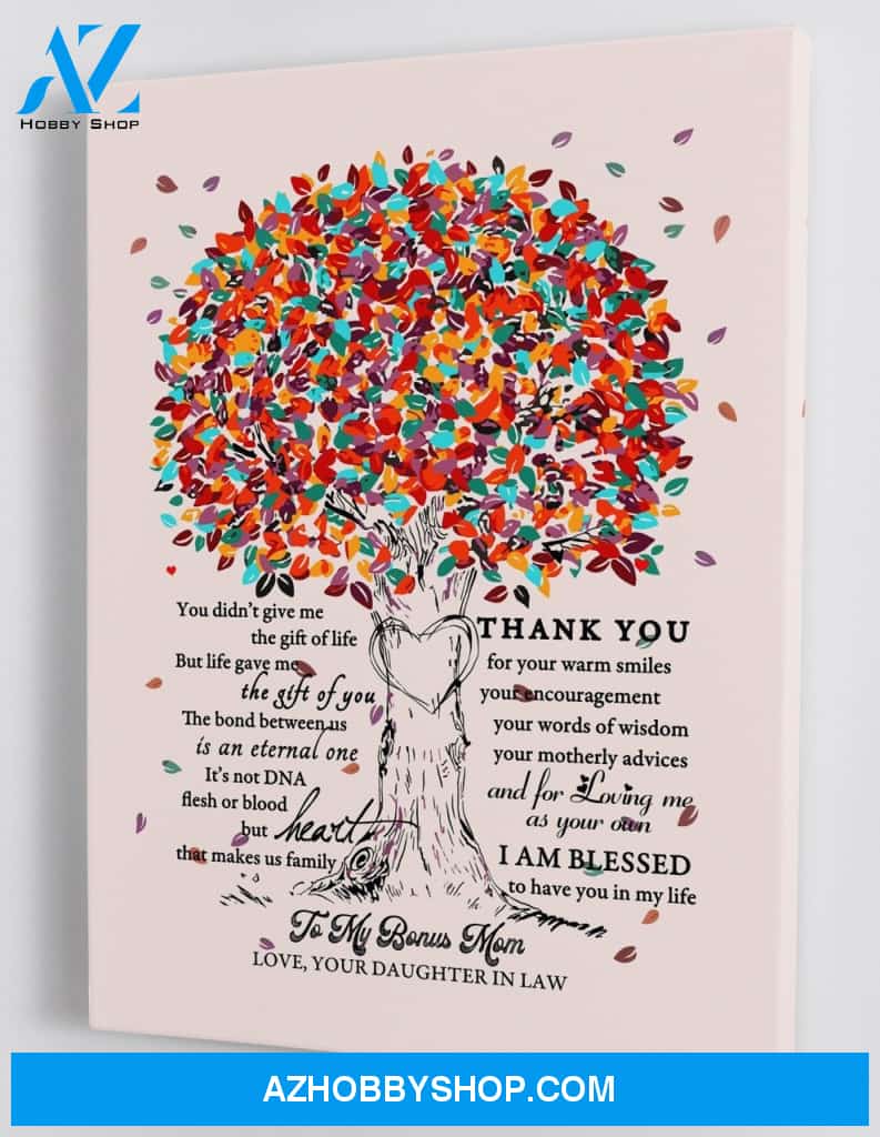 To My Bonus Mom - From Daughter in law - Mother's Day Framed Canvas Gift DM004