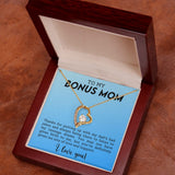 To My Bonus Mom Funny Forever Love Heart Necklace Gift for Stepmother