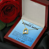 To My Bonus Mom Funny Forever Love Heart Necklace Gift for Stepmother