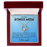 To My Bonus Mom Funny Forever Love Heart Necklace Gift for Stepmother