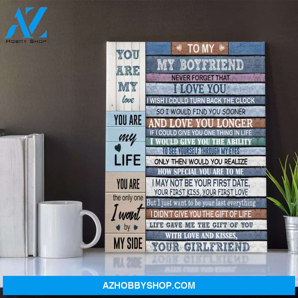 Personalized Canvas, To My Boyfriend Never Forget That I Love You Canvas Wall Art Gift For Her and Him, Best Friend Gifts