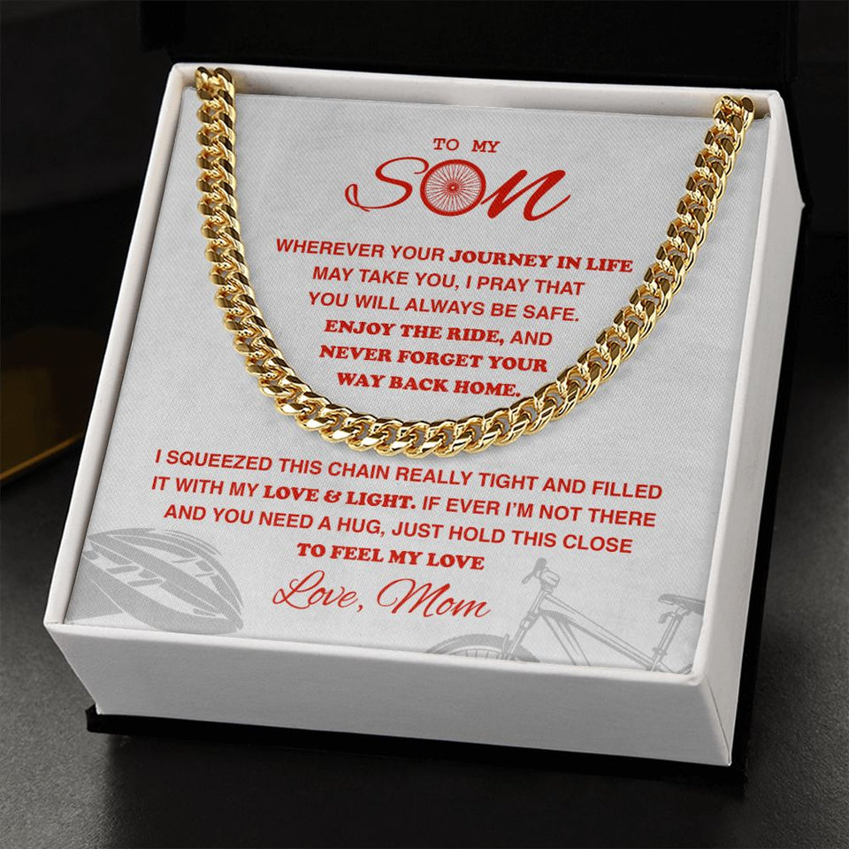 To My Cycling Son - Cuban Link Necklace, Cuban Link Chain