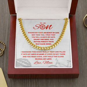 To My Cycling Son - Cuban Link Necklace, Cuban Link Chain