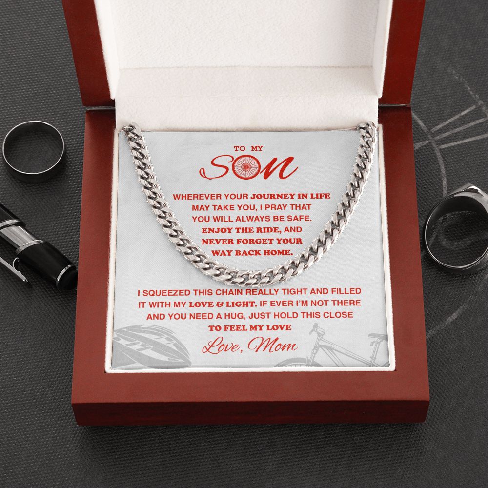 To My Cycling Son - Cuban Link Necklace, Cuban Link Chain