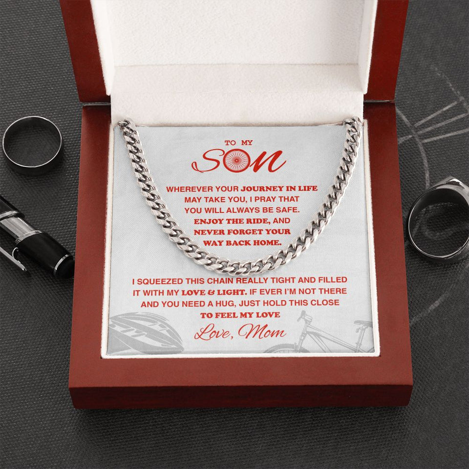 To My Cycling Son - Cuban Link Necklace, Cuban Link Chain