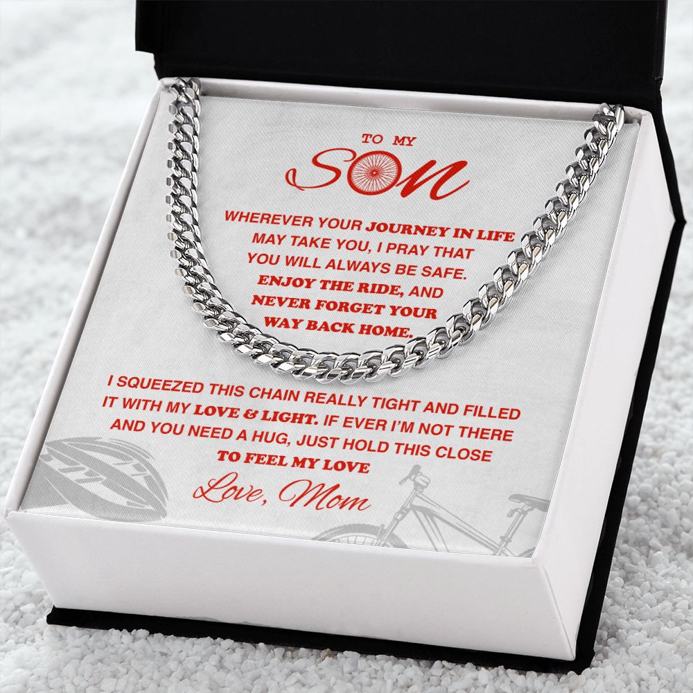 To My Cycling Son - Cuban Link Necklace, Cuban Link Chain