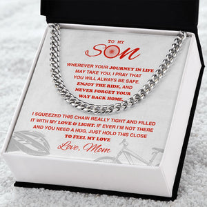 To My Cycling Son - Cuban Link Necklace, Cuban Link Chain