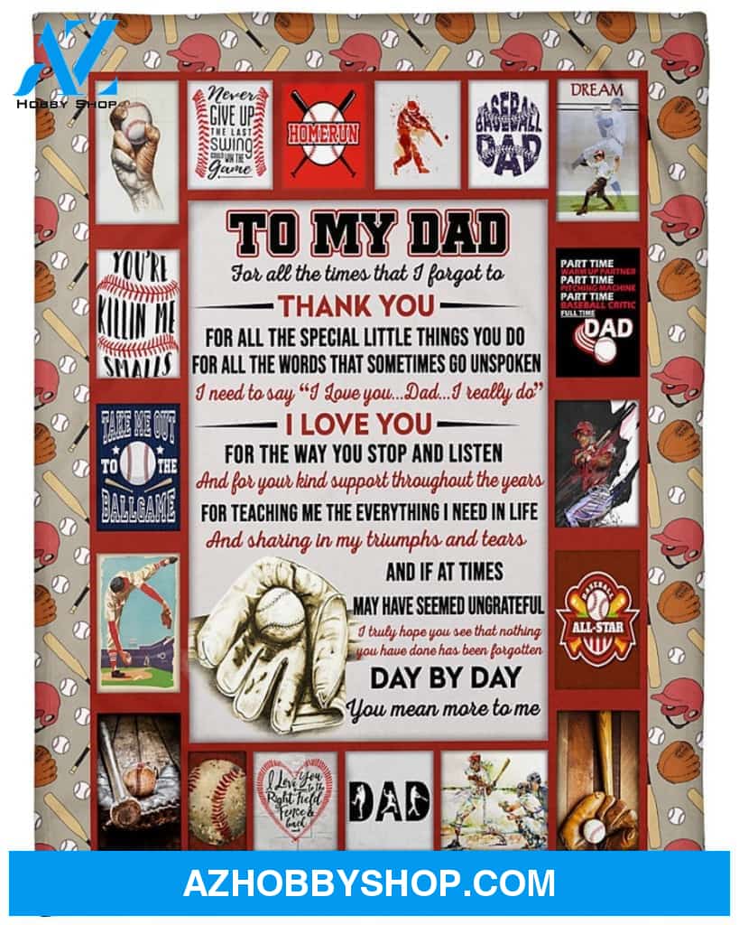 Personalized To My Dad Baseball Fleece Blanket I Need To Say I Love You Great Customized Blanket Gifts For Father's Day Birthday Christmas Thanksgiving