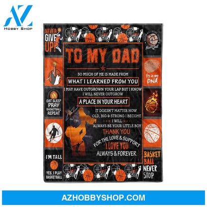 Personalized To My Dad Basketball Fleece Blanket I Love You Great Customized Blanket For Birthday Christmas Thanksgiving