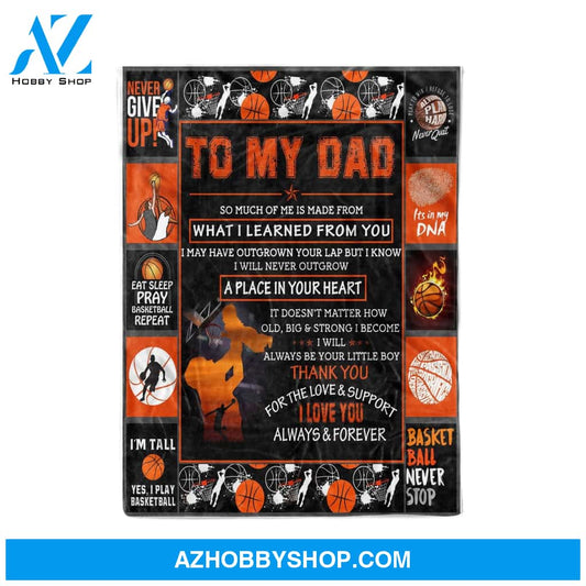 Personalized To My Dad Basketball Fleece Blanket I Love You Great Customized Blanket For Birthday Christmas Thanksgiving