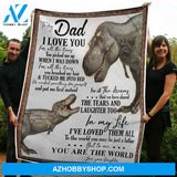 To My Dad Blanket Dinosaurs You Are The World Gift From Daughter Fleece Blanket Unique Gifts