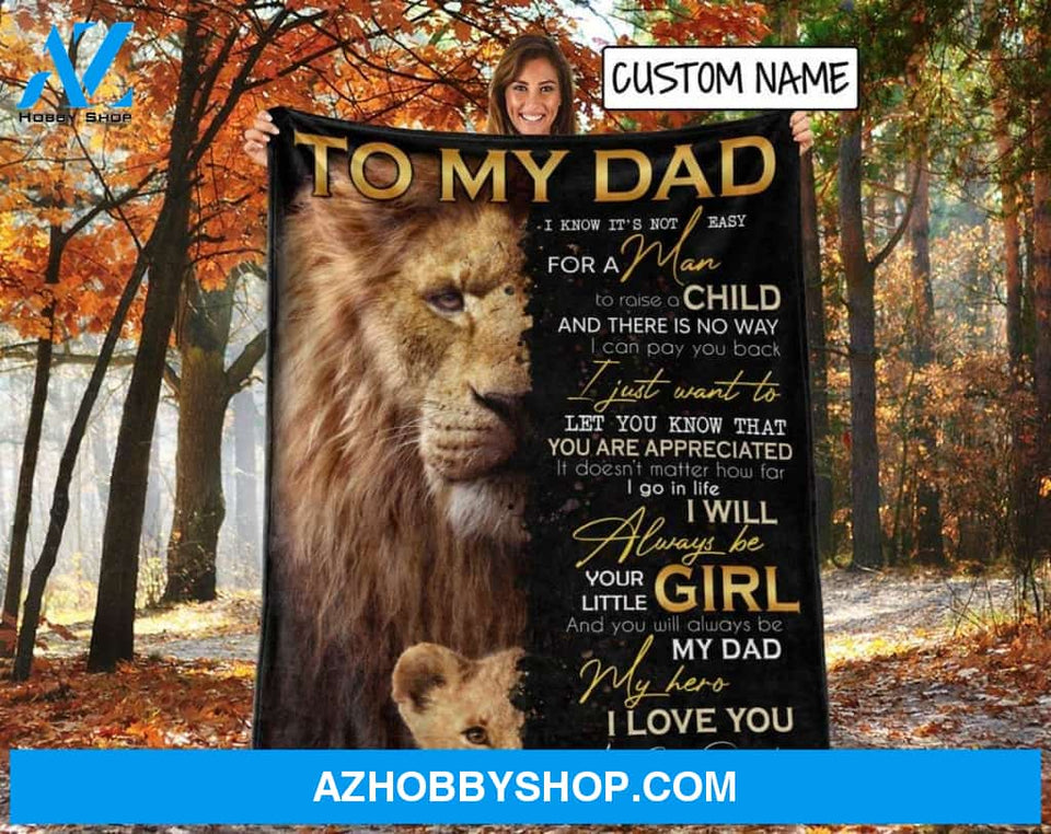 To My Dad Blanket, From Daughter Blanket For Dad, Dad and Daughter Gift