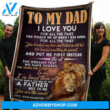To My Dad Blanket Lion King To Me You Are The World Fleece Blanket Gift For Daughter Form Dad