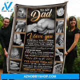 To My Dad Blanket Tiny Hand You Are The World Gift From Daughter Fleece Blanket