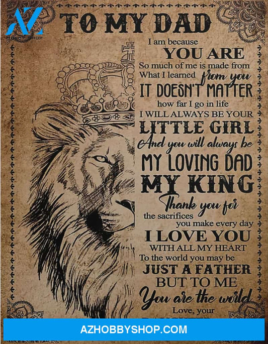 To My Dad Canvas From Daughter Lion Canvas Full Size Canvas Wall Art I Am Because You Are So Much Of Me