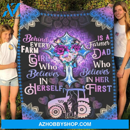 To My Dad Farmer Fleece Blanket Fleece Blanket Father Fleece Blanket, Biological Father Of Fleece Blanket, Father Fleece Blanket Christmas Gift Ideas