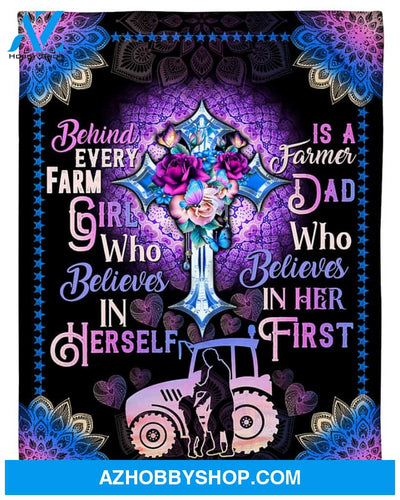 Personalized To My Dad Farmer Fleece Blanket From Daughter Great Customized Gift For Birthday Christmas Thanksgiving Anniversary Father's Day