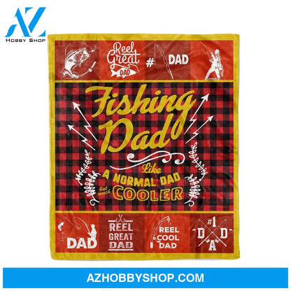 To My Dad Fishing Christmas Fleece Blanket Like A Normal Dad Cooler Great Customized Blanket For Father's Day Birthday Christmas Thanksgiving