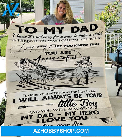 Personalized To My Dad Fishing Fleece Blanket From Son There Is No Way I Can Pay You Back Great Customized Blanket For Birthday Christmas Thanksgiving