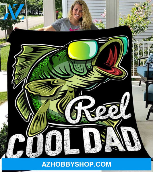To My Dad Fishing Fleece Blanket Reel Cool Dad Great Customized Blanket For Birthday Christmas Thanksgiving