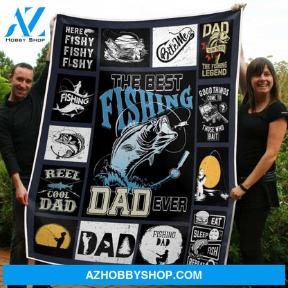 To My Dad Fishing Fleece Blanket The Best Fishing Dad Ever 2 Great Customized Blanket For Birthday Christmas