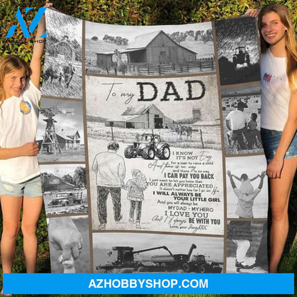 To My Dad Fleece Blanket Fleece Blanket Father Fleece Blanket, Fleece Blanket Biological Father, Father Fleece Blanket Christmas Gift Ideas