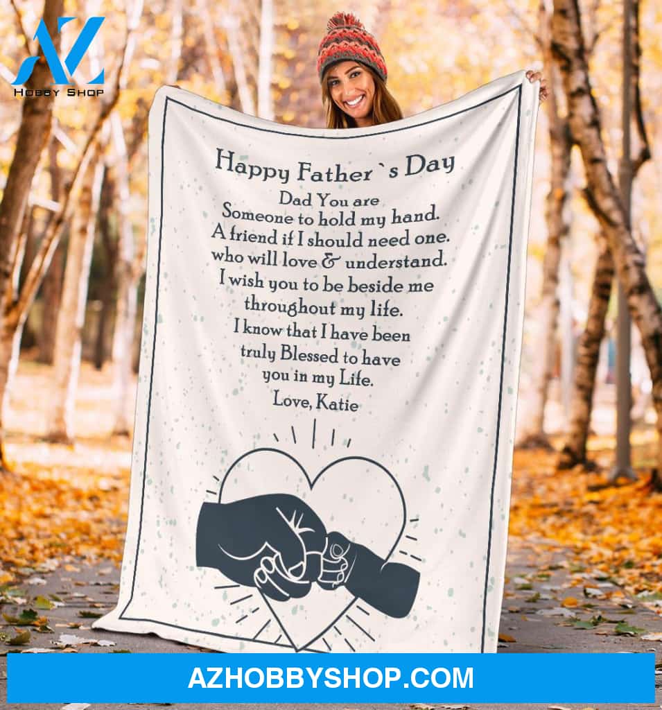 Personalized To My Dad Fleece Blanket Great I Wish You To Be Beside Me Customized Gift For Father's Day Birthday Christmas Thanksgiving