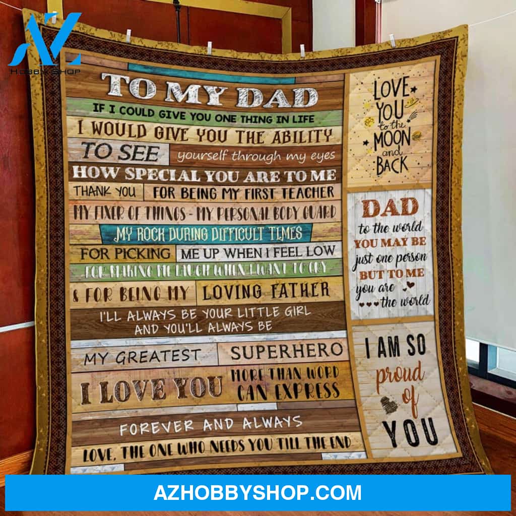 Personalized To My Dad Fleece Blanket Love You To The Moon And Back Great Customized Blanket For Birthday Christmas Thanksgiving