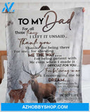 To My Dad For All Those Times Deer Blanket Gift For Dad From Daughter 