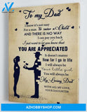 To My Dad, From Daughter Canvas And Poster, Wall Decor Visual Art, Gift Father's Day