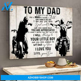 To My Dad From Son Biker Dad Motorcycles Lover Canvas Gift For Dad