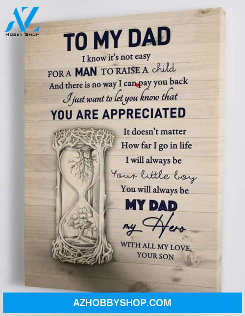 To My Dad, From Son Canvas And Poster, Wall Decor Visual Art, Gift Father's Day