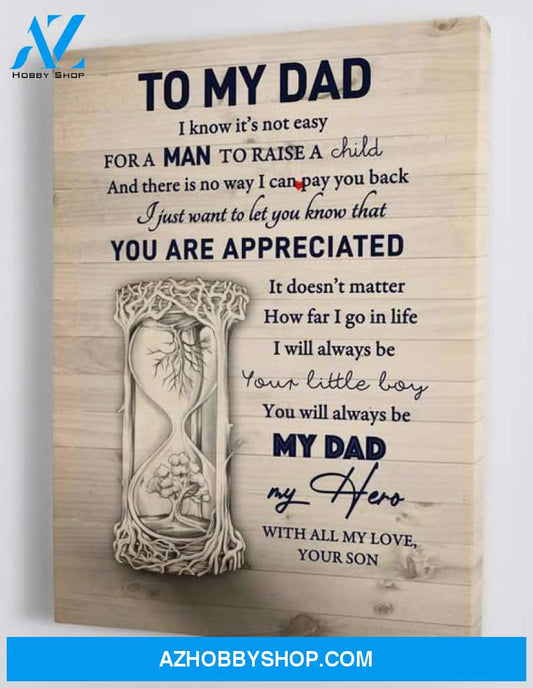 To My Dad, From Son Canvas And Poster, Wall Decor Visual Art, Gift Father's Day